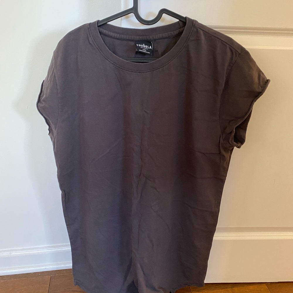 YOUNGLA CAP SLEEVE CHARCOAL SIZE LARGE